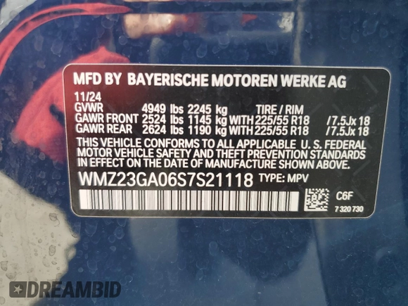 2025 MINI Countryman S with VIN WMZ23GA06S7S21118, listed as a Copart auction lot 62491425 with 11,851 mi miles and Clean title. Bid and sale history available at DreamBid. Image 12.