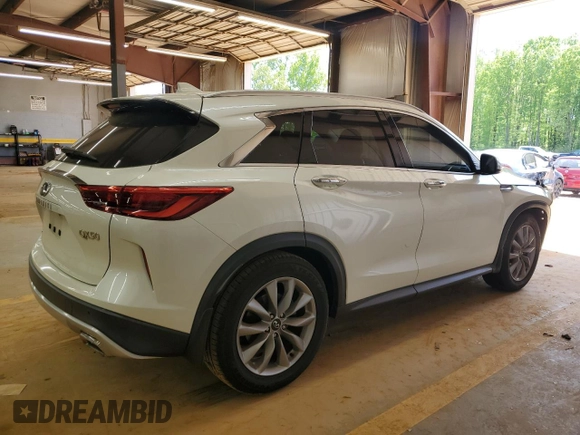 2020 Infiniti QX50 Luxe with VIN 3PCAJ5M38LF101201, listed as a Copart auction lot 53521305 with 74,448 mi miles and Salvage title. Bid and sale history available at DreamBid. Image 3.