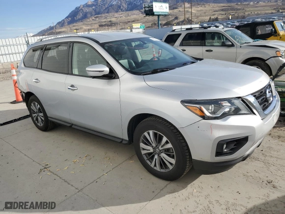 2019 Nissan Pathfinder S with VIN 5N1DR2MM7KC607106, listed as a Copart auction lot 48434115 with 91,604 mi miles and Salvage Title. Bid and sale history available at carsss.com. Image 4.