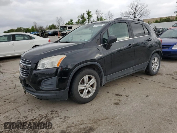 2015 Chevrolet Trax LT with VIN KL7CJLSB3FB122159, listed as a Copart auction lot 53823805 with 108,672 mi miles and Clean Title. Bid and sale history available at carsss.com. Image 1.