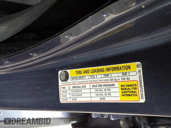 2013 Chevrolet Malibu LT with VIN 1G11C5SA6DF221662, listed as a IAAI auction lot 42166831 with 157,659 mi miles and . Bid and sale history available at DreamBid. Image 9.