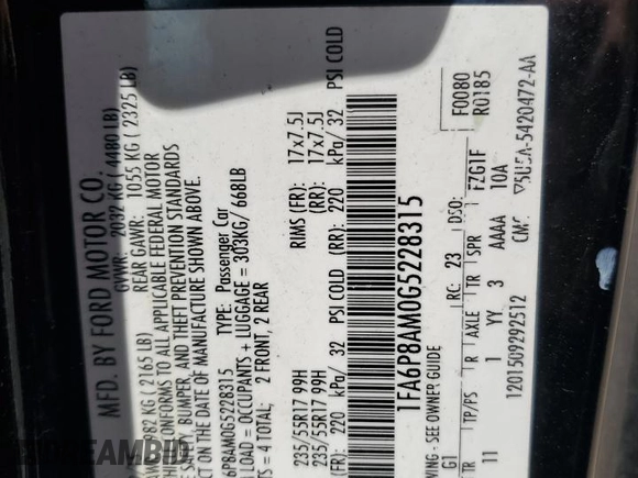 2016 Ford Mustang V6 z VIN 1FA6P8AM0G5228315, wystawiony jako Copart lot #62319095 z przebiegiem 146 673 mil mil oraz Szkoda całkowita • Salvage title. Historia ofert i sprzedaży dostępna na DreamBid. Obrazek 13.