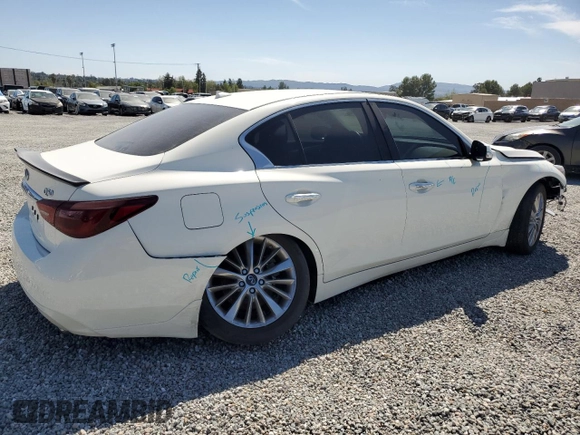 2020 Infiniti Q50 Luxe with VIN JN1EV7AP5LM206958, listed as a Copart auction lot 47239285 with 23,283 mi miles and Salvage title. Bid and sale history available at DreamBid. Image 3.