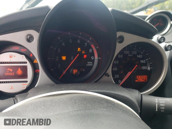 2010 Nissan 370Z Touring with VIN JN1AZ4EH8AM501134, listed as a Copart auction lot 73919614 with 106,599 mi miles and Salvage Title. Bid and sale history available at carsss.com. Image 9.