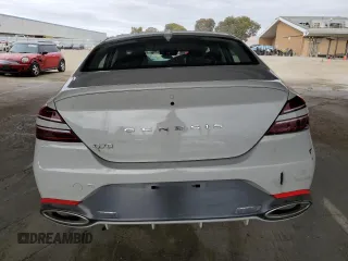 2025 Genesis G70 2.5T with VIN KMTG34SC6SU150874, listed as a Copart auction lot 54582345 with 9,410 mi miles and Salvage title. Bid and sale history available at DreamBid. Image 6.