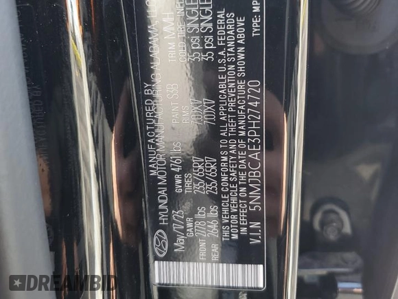 2023 Hyundai Tucson SEL z VIN 5NMJBCAE3PH274720, wystawiony jako Copart lot #44965775 z przebiegiem 34 103 mil mil oraz Szkody całkowita. Historia ofert i sprzedaży dostępna na DreamBid. Obrazek 15.