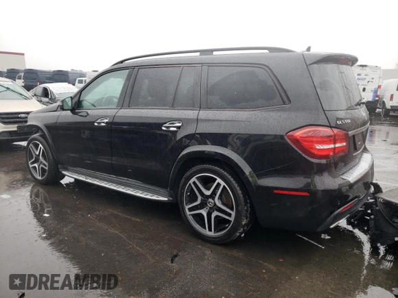 2018 Mercedes-Benz GLS 550 with VIN 4JGDF7DEXJB143439, listed as a Copart auction lot 43530955 with 98,405 mi miles and Salvage title. Bid and sale history available at DreamBid. Image 2.