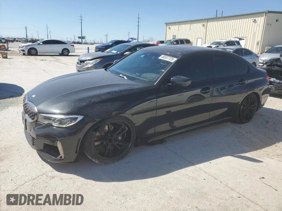 2020 BMW 3 Series M340i with VIN 3MW5U7J09L8B38905, listed as a Copart auction lot 49337725 with 13,800 mi miles and Salvage Title. Bid and sale history available at carsss.com. Image 1.