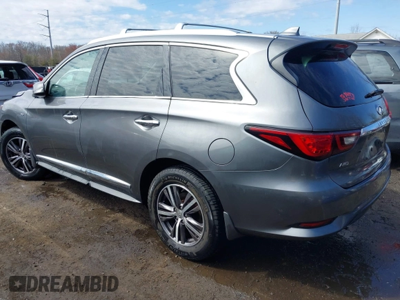 2019 Infiniti QX60 Luxe with VIN 5N1DL0MM5KC529818, listed as a IAAI auction lot 41785839 with 109,012 mi miles and . Bid and sale history available at DreamBid. Image 3.