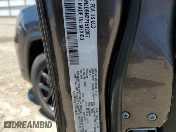 2023 Jeep Compass Latitude с VIN 3C4NJDBN2PT512357, выставлен на аукционе Copart как лот 56420795 с пробегом 38 688 миль миль и Списание • Salvage title. История ставок и продаж доступна на DreamBid. Изображение 14.