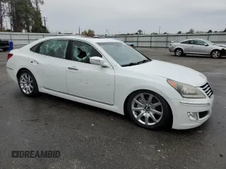 2013 Hyundai Equus Signature with VIN KMHGH4JH0DU065931, listed as a Copart auction lot 82661774 with 129,843 mi miles and Salvage title. Bid and sale history available at DreamBid. Image 4.