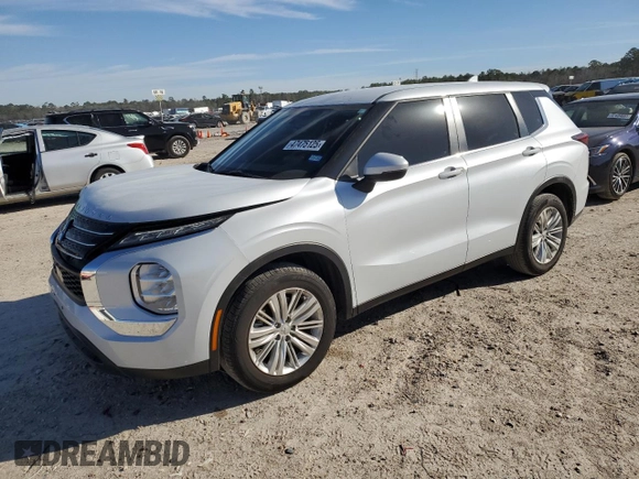 2024 Mitsubishi Outlander ES z VIN JA4J3UA84RZ080459, wystawiony jako Copart lot #47475125 z przebiegiem 21 066 mil mil oraz Szkoda całkowita • Salvage title. Historia ofert i sprzedaży dostępna na DreamBid. Obrazek 1.