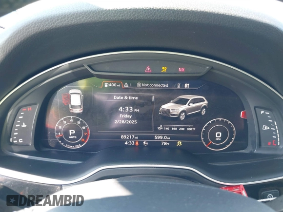 2019 Audi Q7 Prestige with VIN WA1VAAF70KD003824, listed as a IAAI auction lot 41696478 with 89,217 mi miles and . Bid and sale history available at DreamBid. Image 7.