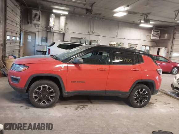 2020 Jeep Compass Trailhawk with VIN 3C4NJDDB9LT122174, listed as a IAAI auction lot 41736406 with 74,807 mi miles and . Bid and sale history available at carsss.com. Image 14.