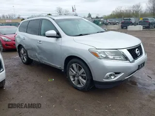 2014 Nissan Pathfinder Platinum with VIN 5N1AR2MM3EC723104, listed as a IAAI auction lot 41903560 with 159,416 mi miles and . Bid and sale history available at DreamBid. Image 1.