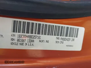 2011 Dodge Caliber Mainstreet with VIN 1B3CB3HA9BD257161, listed as a IAAI auction lot 41684059 with 108,921 mi miles and . Bid and sale history available at DreamBid. Image 9.