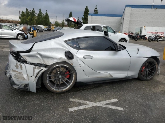 2020 Toyota GR Supra 3.0 with VIN WZ1DB4C01LW031761, listed as a Copart auction lot 88090825 with 53,624 mi miles and Salvage Title. Bid and sale history available at carsss.com. Image 3.