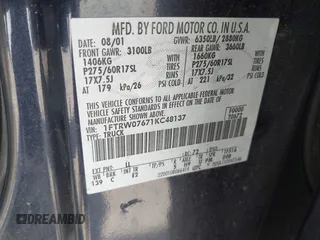 2001 Ford F-150 XLT с VIN 1FTRW07671KC48137, выставлен на аукционе IAAI как лот 42448229 с пробегом 107 306 миль миль и . История ставок и продаж доступна на DreamBid. Изображение 9.