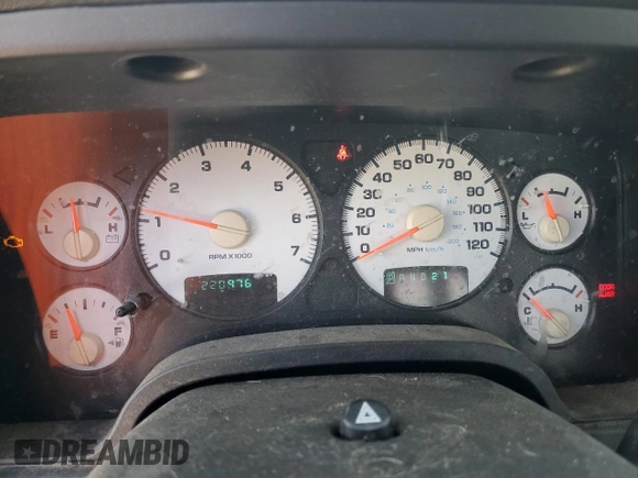 2002 Dodge 1500 with VIN 3D7HA18N32G164871, listed as a Copart auction lot 49533605 with 220,976 mi miles and Clean Title. Bid and sale history available at DreamBid. Image 9.