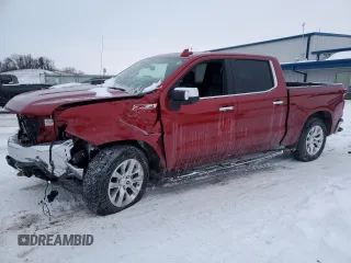 2021 Chevrolet Silverado 1500 LTZ with VIN 1GCUYGED2MZ266443, listed as a Copart auction lot 45681295 with 42,006 mi miles and Salvage Title. Bid and sale history available at DreamBid. Image 1.