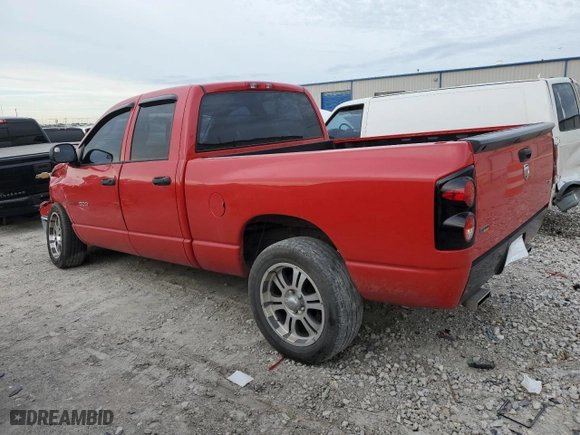 2007 Dodge Ram 1500 SLT with VIN 1D7HA18P17S166023, listed as a Copart auction lot 41738355 with 187,478 mi miles and Salvage Title. Bid and sale history available at carsss.com. Image 2.