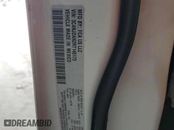 2024 Jeep Compass Sport с VIN 3C4NJDAN2RT145173, выставлен на аукционе Copart как лот 52393345 с пробегом 9 322 миль миль и Списание • Salvage title. История ставок и продаж доступна на DreamBid. Изображение 13.