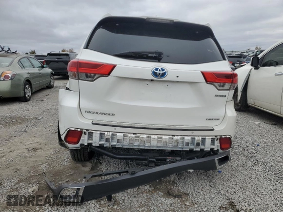 2017 Toyota Highlander Hybrid Limited with VIN 5TDDGRFH4HS024695, listed as a Copart auction lot 80856074 with Not provided miles and Non repairable. Bid and sale history available at DreamBid. Image 6.