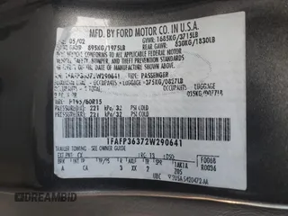 2002 Ford Focus SE Fleet с VIN 1FAFP36372W290641, выставлен на аукционе Copart как лот 43231435 с пробегом 212 234 миль миль и Списание • Salvage title. История ставок и продаж доступна на DreamBid. Изображение 12.