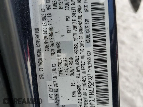 2020 Mazda 6 Sport with VIN JM1GL1UM2L1521227, listed as a Copart auction lot 45964845 with 101,261 mi miles and Non Repairable. Bid and sale history available at DreamBid. Image 14.