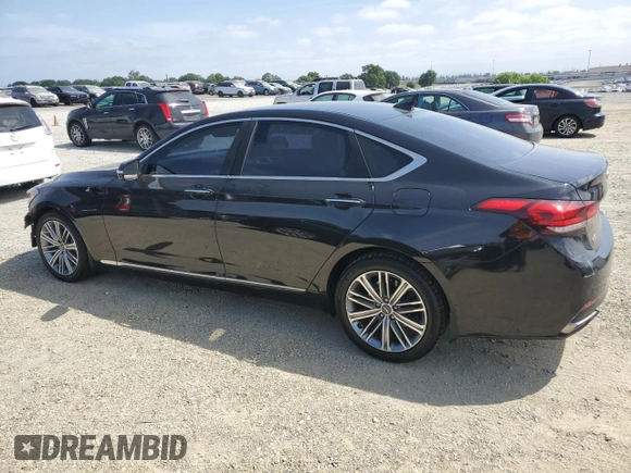 2018 Genesis G80 3.8L z VIN KMHGN4JE1JU265162, wystawiony jako Copart lot #54586385 z przebiegiem 142 247 mil mil oraz Tytuł czysty. Historia ofert i sprzedaży dostępna na DreamBid. Obrazek 2.