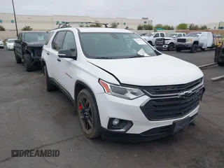 2020 Chevrolet Traverse Premier with VIN 1GNEVKKWXLJ120947, listed as a IAAI auction lot 42078271 with 123,911 mi miles. Bid and sale history available at carsss.com. Image 1.