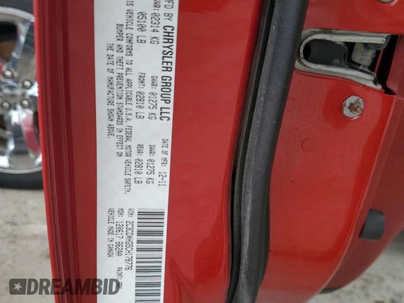 2012 Dodge Charger SXT with VIN 2C3CDXHG5CH178776, listed as a Copart auction lot 56191355 with Not Provided miles and Salvage Title. Bid and sale history available at DreamBid. Image 12.