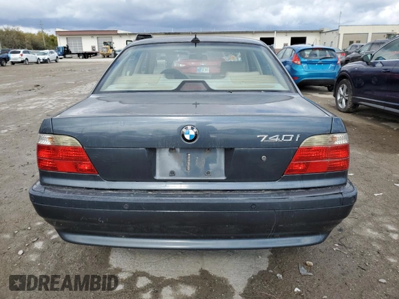 2001 BMW 7 Series 740iA with VIN WBAGG83421DN81922, listed as a Copart auction lot 76192094 with 0 mi miles and Clean Title. Bid and sale history available at carsss.com. Image 6.
