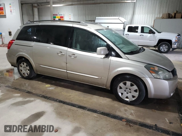 2005 Nissan Quest SL with VIN 5N1BV28U85N138422, listed as a Copart auction lot 82899984 with 0 mi miles and Salvage Title. Bid and sale history available at carsss.com. Image 4.