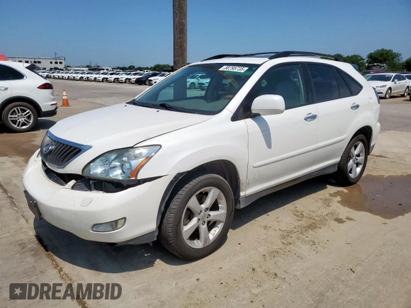 2008 Lexus RX 350 z VIN 2T2GK31UX8C036500, wystawiony jako Copart lot #58795735 z przebiegiem 110 150 mil mil oraz Szkoda całkowita • Salvage title. Historia ofert i sprzedaży dostępna na DreamBid. Obrazek 1.