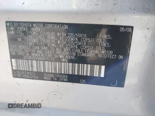 2008 Toyota RAV4 Sport z VIN JTMZK32VX86015173, wystawiony jako IAAI lot #41561817 z przebiegiem 157 614 mil mil oraz . Historia ofert i sprzedaży dostępna na DreamBid. Obrazek 9.