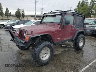 2001 Jeep Wrangler SE with VIN 1J4FA29P61P303287, listed as a Copart auction lot 48583385 with 162,447 mi miles and Salvage Title. Bid and sale history available at carsss.com. Image 1.