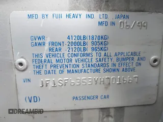 2000 Subaru Forester L with VIN JF1SF6353YH701667, listed as a IAAI auction lot 41499844 with 203,050 mi miles. Bid and sale history available at carsss.com. Image 9.