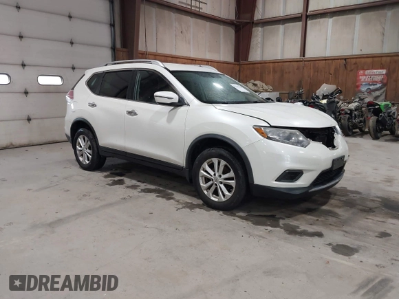 2016 Nissan Rogue SV with VIN KNMAT2MV2GP614966, listed as a IAAI auction lot 42167188 with 162,490 mi miles. Bid and sale history available at carsss.com. Image 1.