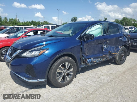 2020 Nissan Murano S with VIN 5N1AZ2AJ0LN122633, listed as a Copart auction lot 53847864 with 62,707 mi miles and Salvage title. Bid and sale history available at DreamBid. Image 1.