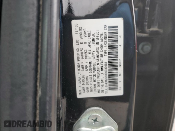 2009 Acura TSX with VIN JH4CU26689C030981, listed as a Copart auction lot 43267585 with 177,686 mi miles and Salvage Title. Bid and sale history available at carsss.com. Image 14.
