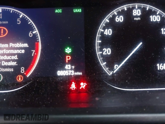 2019 Honda Accord Sedan Sport 1.5T with VIN 1HGCV1F32KA016804, listed as a IAAI auction lot 41743202 with 80,573 mi miles. Bid and sale history available at carsss.com. Image 7.