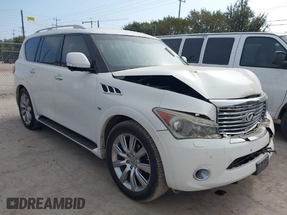 2014 Infiniti QX80 z VIN JN8AZ2NF1E9552567, wystawiony jako IAAI lot #40608266 z przebiegiem 94 809 mil mil oraz . Historia ofert i sprzedaży dostępna na DreamBid. Obrazek 1.