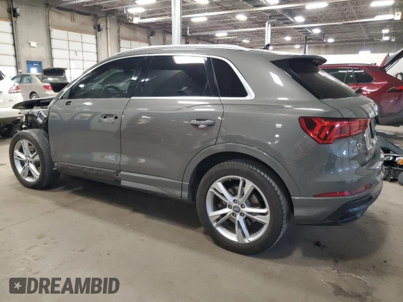 2020 Audi Q3 S line Premium with VIN WA1DECF36L1008005, listed as a Copart auction lot 85066374 with 77,190 mi miles and Salvage Title. Bid and sale history available at carsss.com. Image 2.