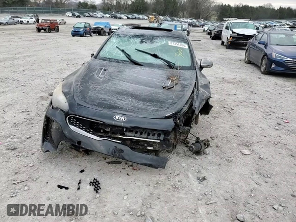 2018 Kia Stinger GT2 with VIN KNAE55LC8J6016646, listed as a Copart auction lot 87354104 with 75,610 mi miles and Salvage Title. Bid and sale history available at DreamBid. Image 11.