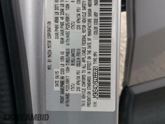 2016 Mazda CX-5 Touring with VIN JM3KE4CY6G0655381, listed as a Copart auction lot 53311445 with 145,513 mi miles and Salvage Title. Bid and sale history available at carsss.com. Image 12.