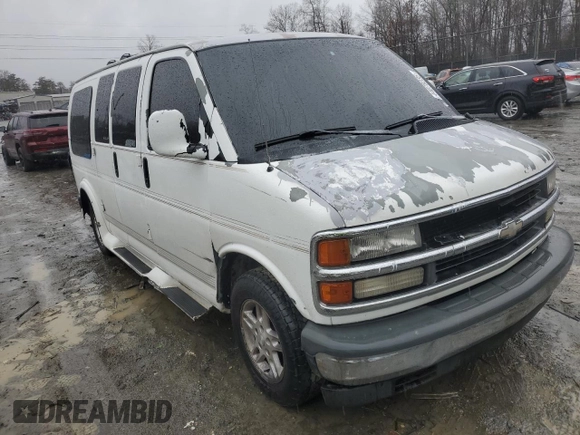 1999 Chevrolet Express z VIN 1GBFG15R1X1096488, wystawiony jako Copart lot #44078235 z przebiegiem Nie podano mil oraz Czysty tytuł • Clean title. Historia ofert i sprzedaży dostępna na DreamBid. Obrazek 4.