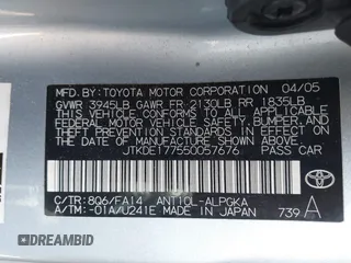 2005 Scion tC z VIN JTKDE177550057676, wystawiony jako IAAI lot #41883875 z przebiegiem 133 014 mil mil oraz . Historia ofert i sprzedaży dostępna na DreamBid. Obrazek 9.