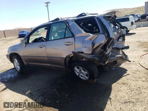 2001 Lexus RX 300 with VIN JTJGF10U710082846, listed as a Copart auction lot 59164804 with 0 mi miles and Salvage Title. Bid and sale history available at carsss.com. Image 2.