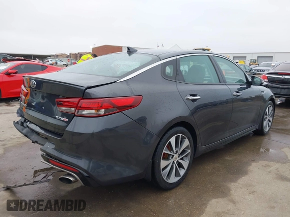 2016 Kia Optima SX Turbo with VIN 5XXGW4L22GG089399, listed as a IAAI auction lot 41498110 with 79,033 mi miles and . Bid and sale history available at DreamBid. Image 4.